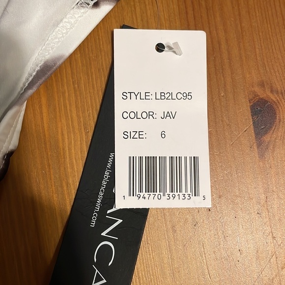 La Blanca Twisted Bamboo Shirred Hipster Bikini Bottoms size 6 NWT Java - Picture 4 of 7